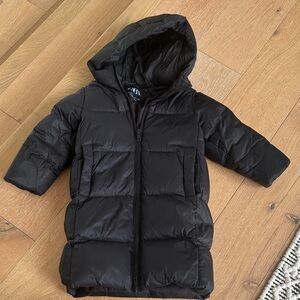 Zara Charcoal Hooded Puffer Coat
